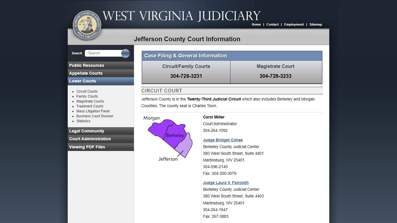 Jefferson County Court Information - West Virginia Judiciary - courtswv.gov