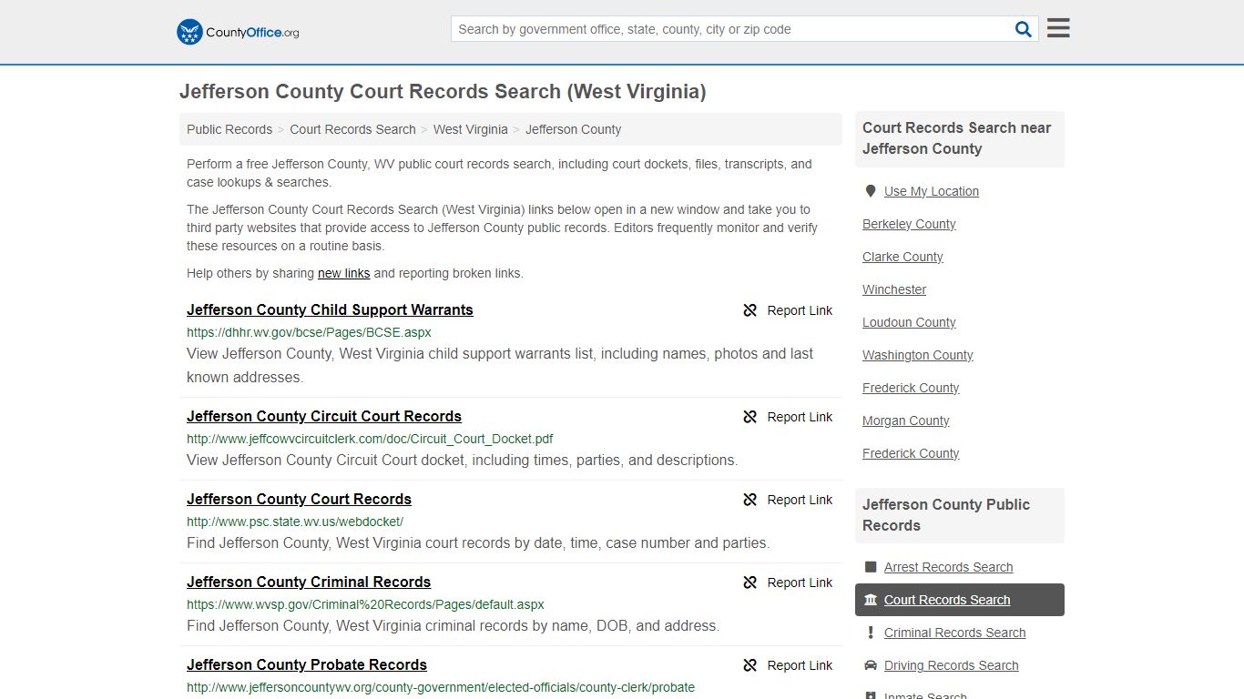 Jefferson County Court Records Search (West Virginia) - County Office