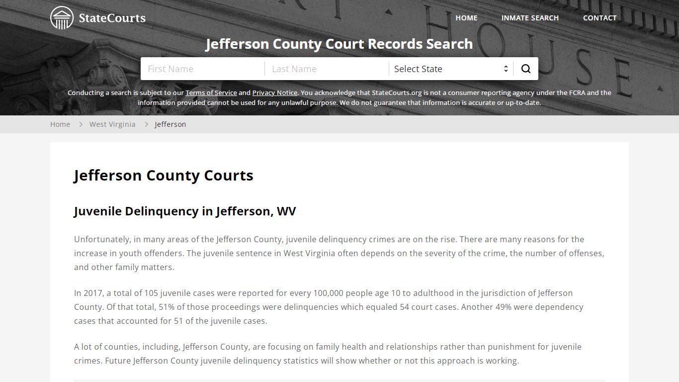 Jefferson County, WV Courts - Records & Cases - StateCourts